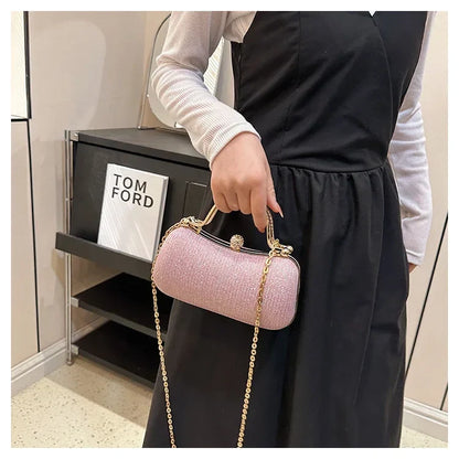 Women’s Chain Evening Shoulder Bag – Vintage Crossbody Handbag Dinner Party Underarm Satchel