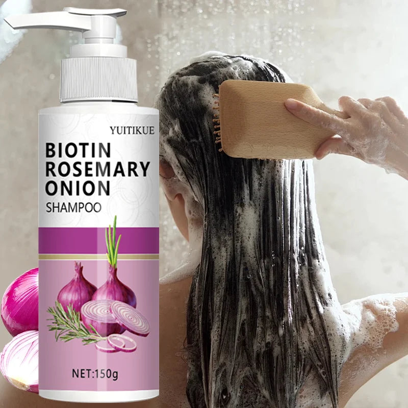 Biotin Rosemary Onion Shampoo - Strengthening Hair Care Formula for Root Support, Moisture & Thicker Looking Hair