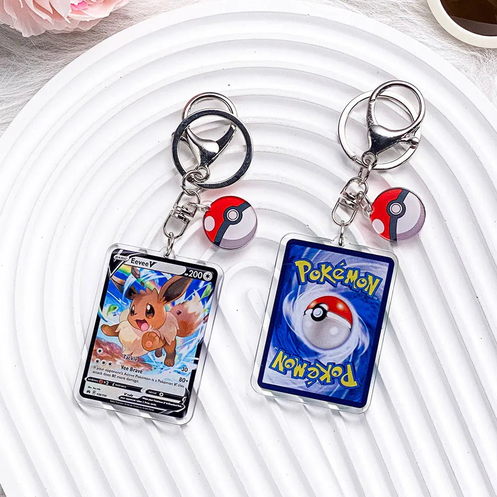 Pokemon Acrylic Keychain Charms - Pikachu Bulbasaur Jigglypuff Bag Pendant Backpack Accessories Gift