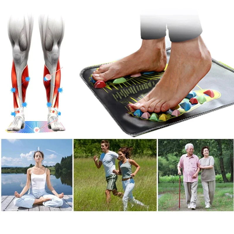 Foot Massage Mat Acupressure Pad — Trigger Point Therapy for Pain Relief, Stress Reduction & Reflexology Walk