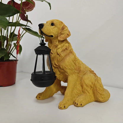 Solar Puppy Garden Decoration - Outdoor Simulation Dog Figurine for Patio, Entrance, Villa & Lawn Decor