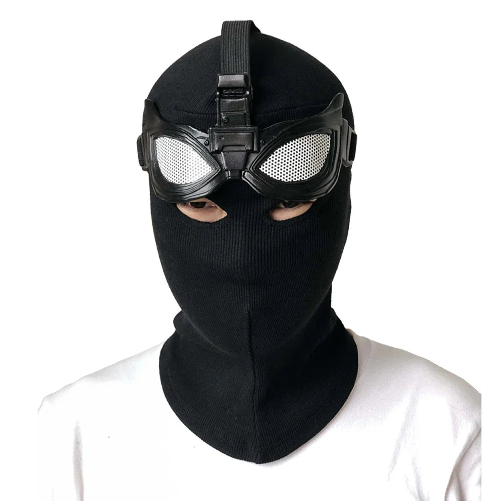 Peter Parker Spider-Man Cosplay Mask – Black Stealth Suit Helmet for Halloween & Party