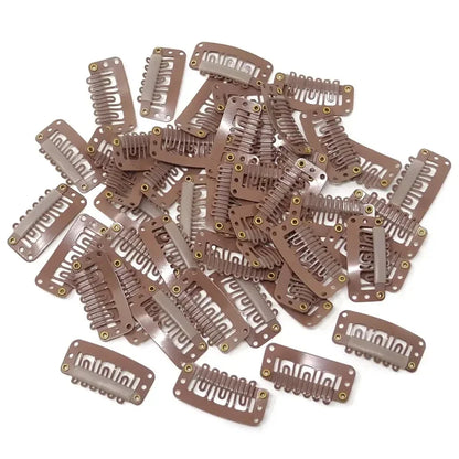 50PCS Hair Extension Snap Clips - 2.8cm Silicone Back Wig Clips for Clip-In Hair Extensions
