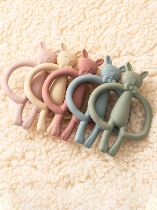 Silicone Baby Rabbit Teether Toy - Cartoon Nursing Chew Toy for Newborns Infants Teething Relief Gift
