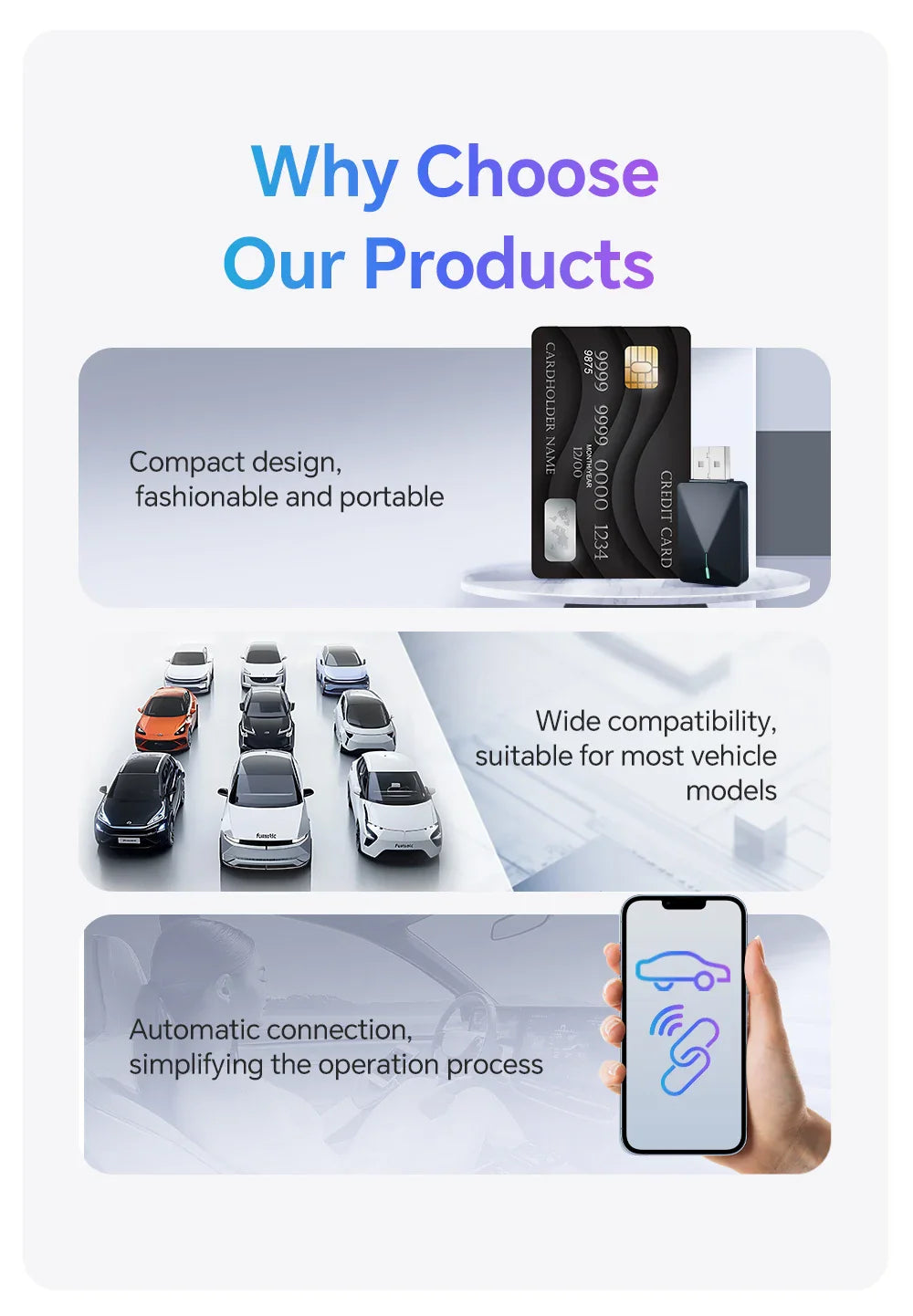 2 in 1 Mini Wired to Wireless CarPlay & Android Auto Adapter – 5GHz WiFi5 for Cars with Wired CarPlay/Auto
