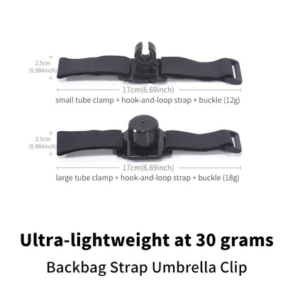 Backpack Umbrella Clip - Hands-Free Lightweight Outdoor Hiking Umbrella Holder