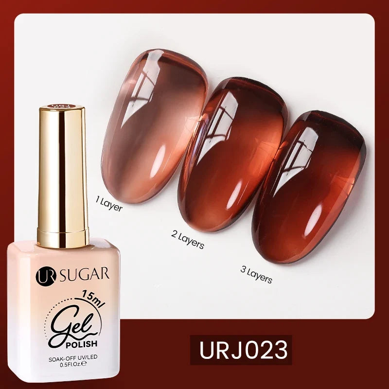 UR SUGAR Champagne Gold Silver Reflective Glitter Gel Nail Polish 15ml - Semi-Permanent Soak Off UV Manicure Art Varnish