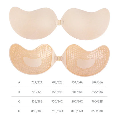 Large Size Reusable Nipple Cover Stickers – Silicone Push-Up Bra Pads for A-D Cup Strapless Lingerie & Wedding Wear