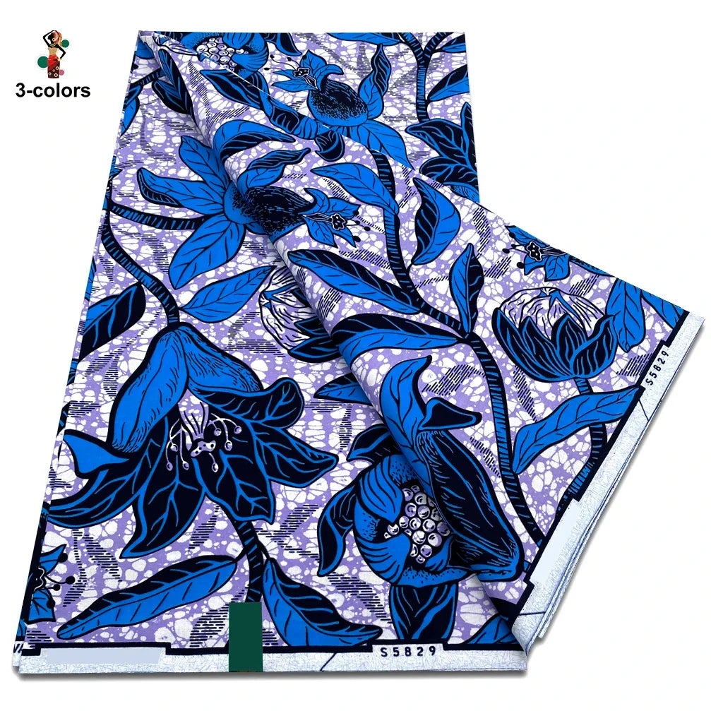 African Ankara Wax Fabric - 100% Cotton Soft Pink Pagne Fashion Print