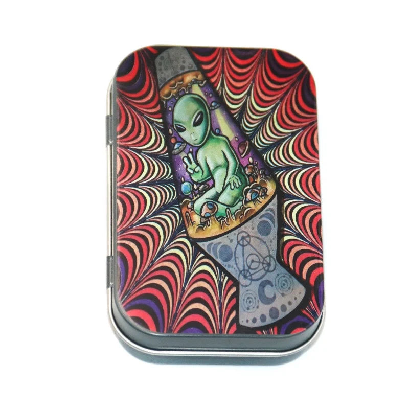 Metal Flip Storage Tin - Sealed Tobacco, Rolling Paper, Jewelry, Candy, Coin & Key Organizer