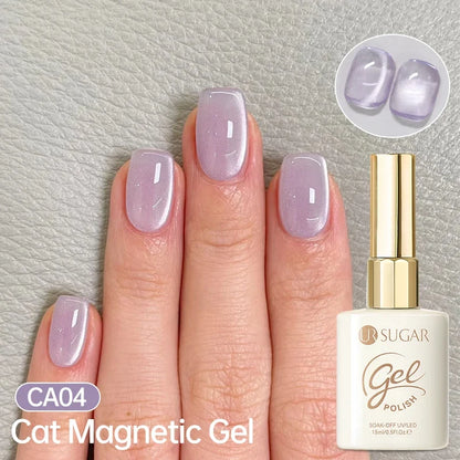 UR SUGAR Jelly Pink Cat Magnetic Gel Nail Polish 15ml - Glitter Ice Effect Soak Off UV LED Semi-Permanent Manicure Gel