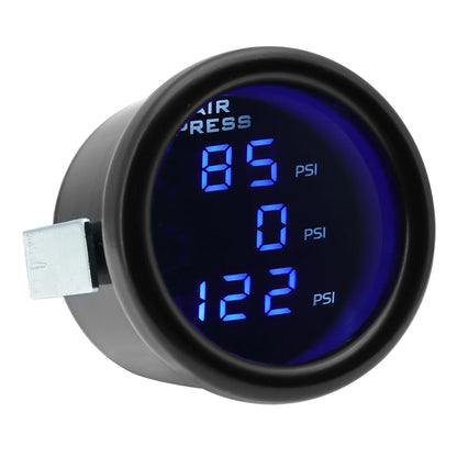 Triple Dual Display Air Pressure Gauge – LED Digital Suspension Gauge 0-220 PSI with 1/8 NPT Sensors for Car
