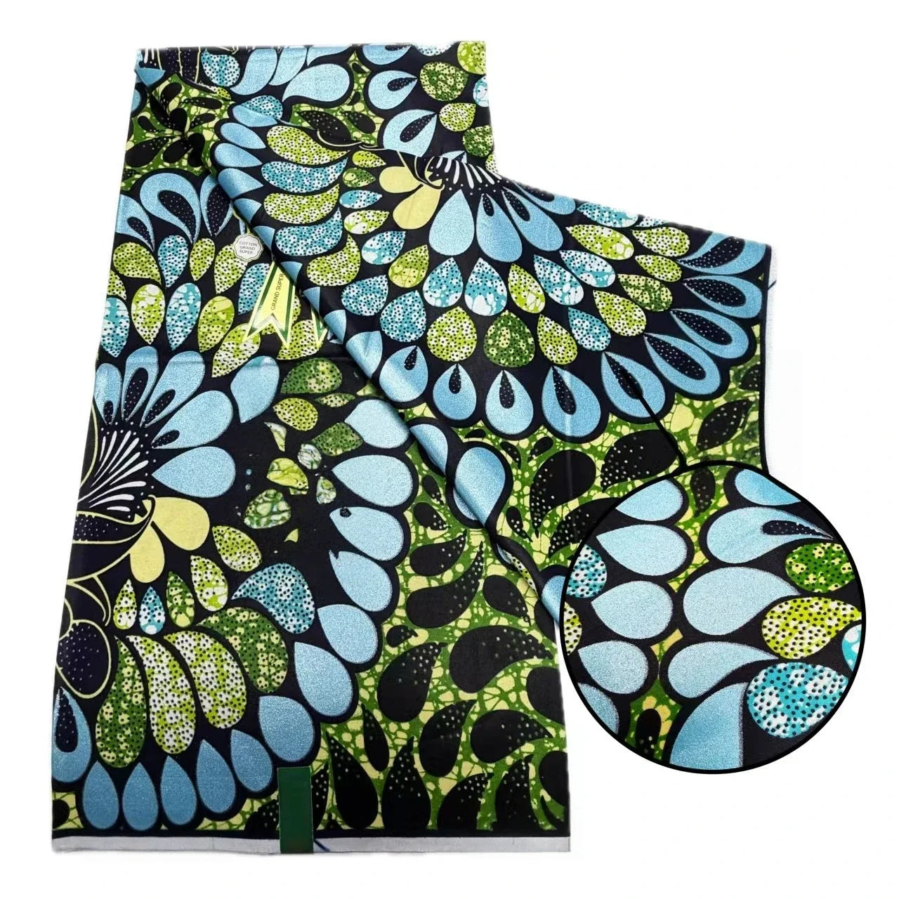 Original African Wax Print Fabric - 6 Yards 100% Cotton Nigerian Ankara Sewing Material for Women’s Dresses