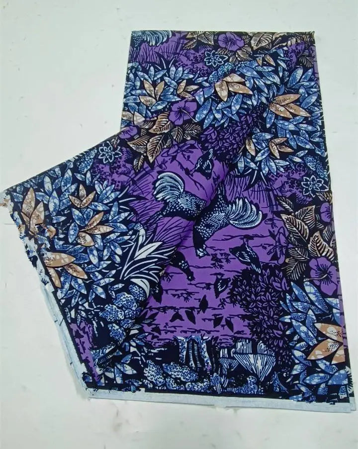 African Wax Print Fabric 6 Yards - Ghana Kente Design Ankara Kitenge Pagne