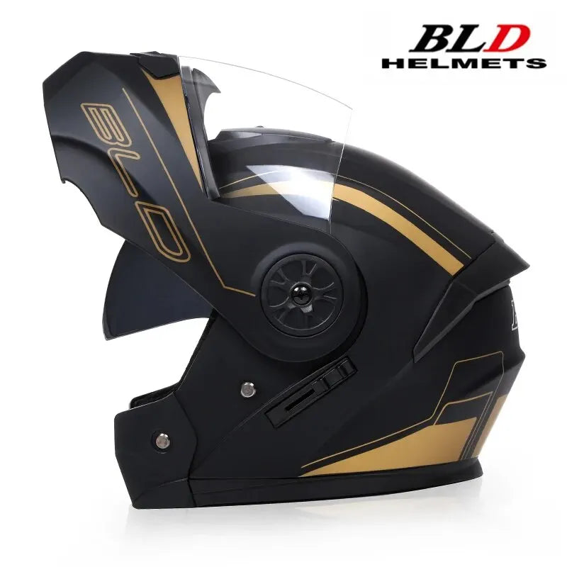 Personalized Dual-Lens Flip-Up Motorcycle Helmet — Motocross Racing Modular Full-Face Helmet for Men & Women, Fashionable Cascos Para Moto