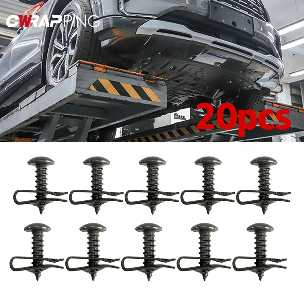 U-Type Car Fastener Clips - Metal Screw Retainer Clips for Engine Guard, Bumper & Undertray Repair