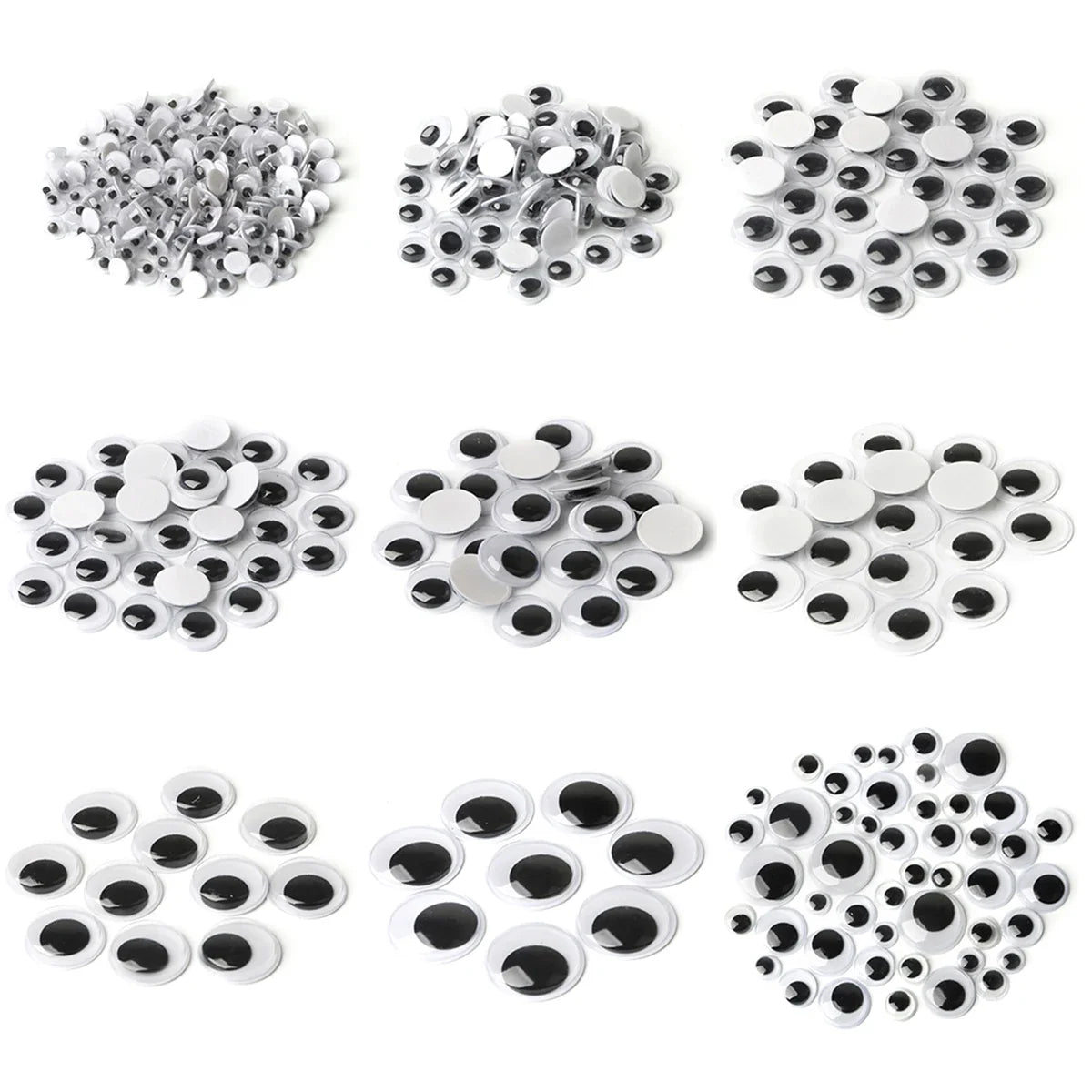 Self-Adhesive Googly Wiggle Eyes - 100/200/550PCS DIY Craft Scrapbooking Doll Toy Accessories