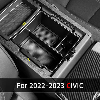 Honda Civic 11th Gen 2022–2023 Center Console Armrest Storage Box – Car Interior Organizer Tray Auto Accessories