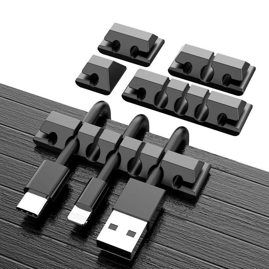 Silicone Cable Holder Organizer - Flexible Cord Management Clips for USB Wires, Earphones, Mouse & Keyboard Cables