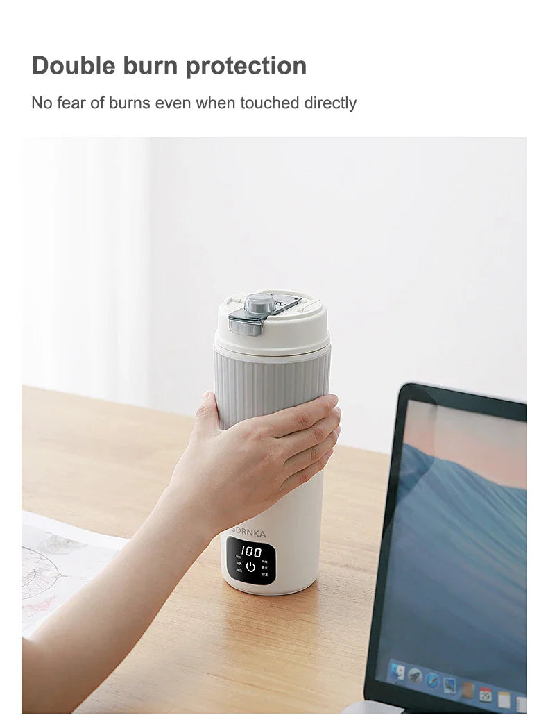 650ml Portable Electric Kettle — Travel Water Boiler with Temperature Control, LED Display Smart Teapot