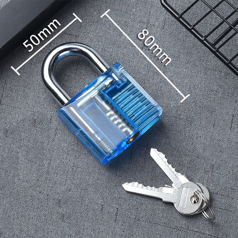 KAK Transparent Practice Padlock - DIY Cutaway Lock Picking Training Tool with Keys for Locksmith Practice
