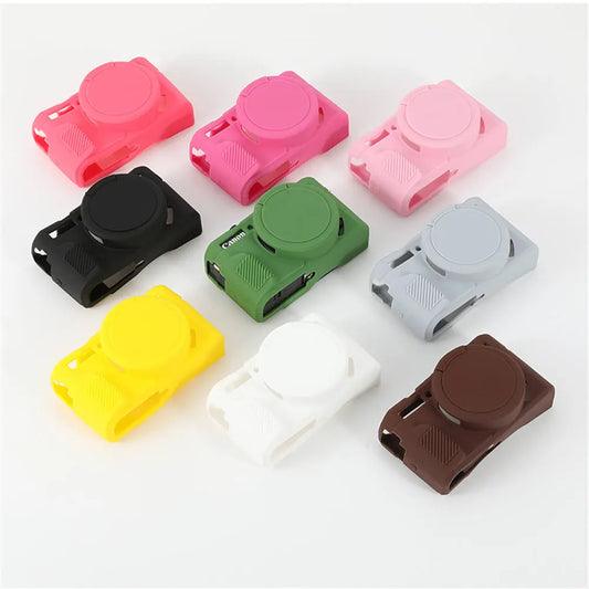 Canon G7X Silicone Camera Case - Soft Rubber Shockproof Body Cover with Lens Cap for G7X Mark II III G7XII G7X2 G7XIII G7X3