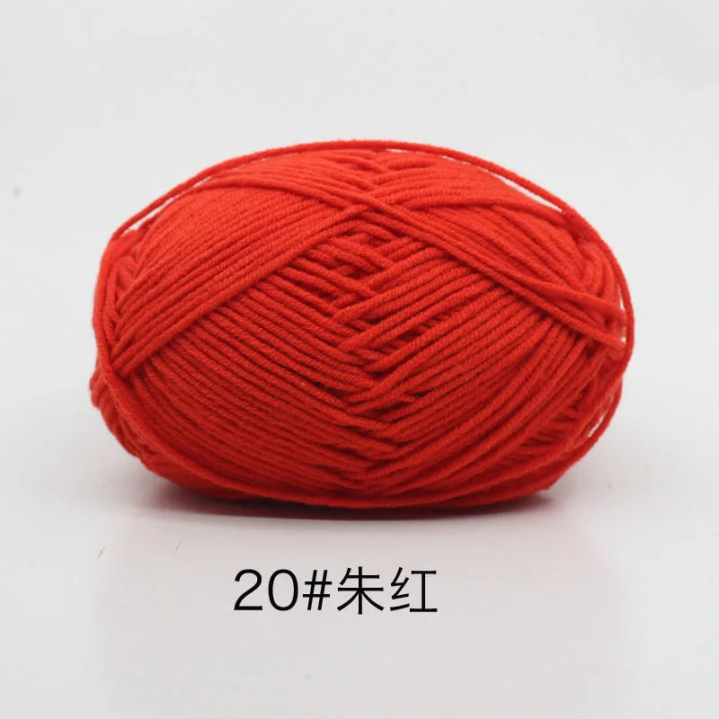 40-50g/Set 4ply Milk Cotton Knitting Yarn – Dyed Lanas for Crochet, Sweaters, Hats & Dolls, Affordable Craft Supplies