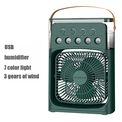 3-in-1 Portable Air Cooler – Household Mini Fan with LED Night Light, Humidifier, and Adjustable Air for Home and Office