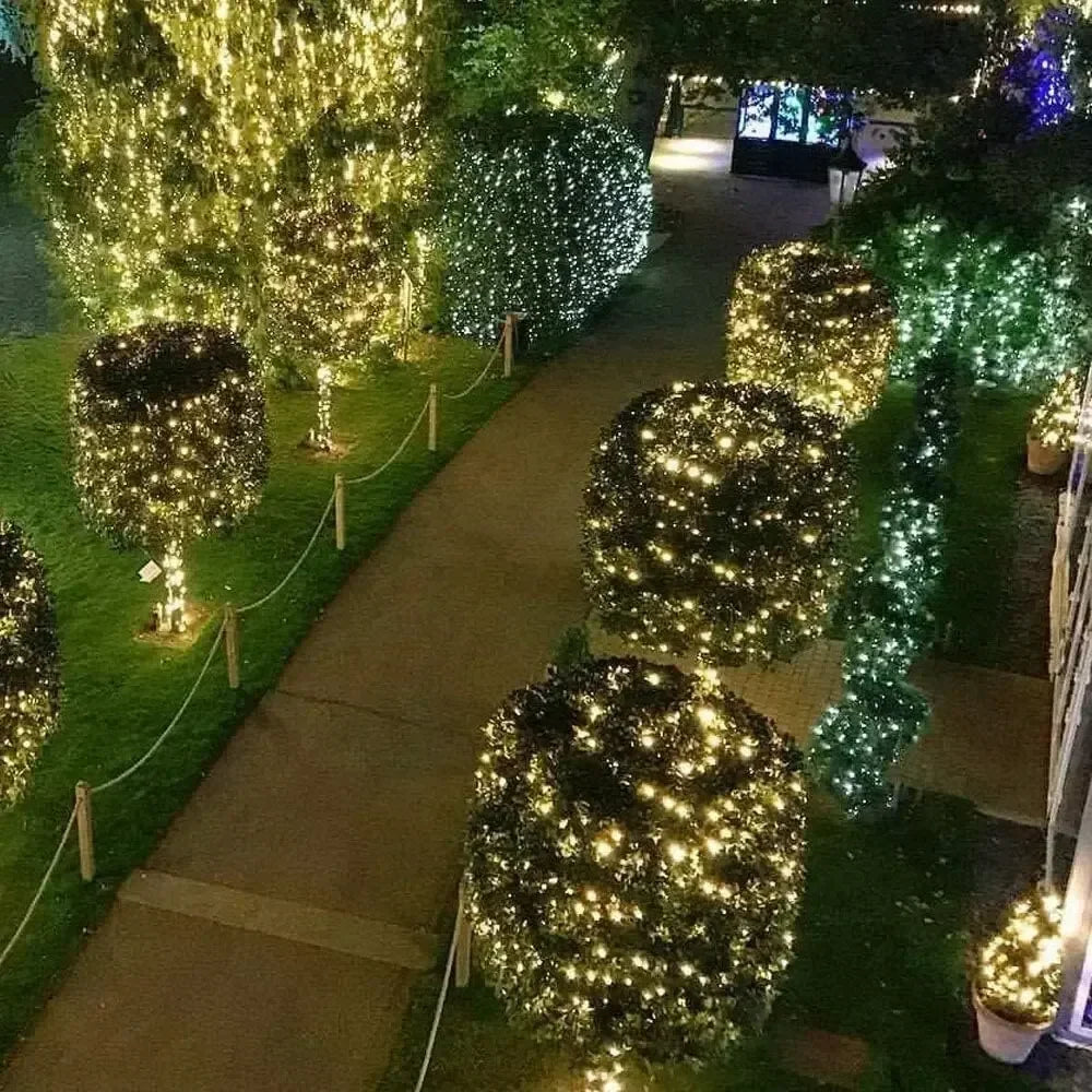 1000 LED Green Wire Fairy String Lights | Waterproof Christmas Tree & Holiday Decor, US/EU Plug 110V/220V