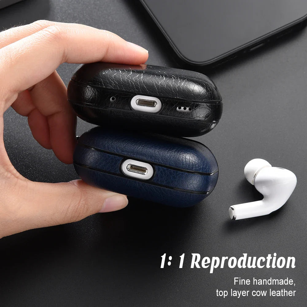 Leather Case for AirPods Pro 2 — Business Earphone Cover for Apple AirPods 3 & Pro 2nd Gen USB-C