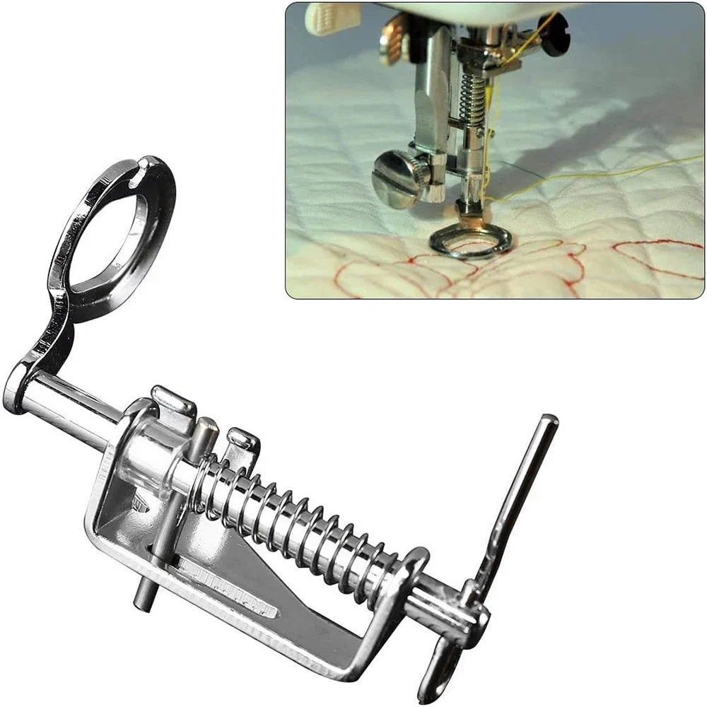 4-Piece Free Motion Quilting Presser Foot Set - Low Shank Embroidery & Darning Feet for Sewing Machines