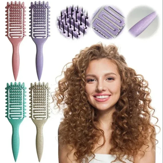 Curl Define Styling Brush - Hollow Detangling Hair Comb for Wet & Curly Hair Shaping