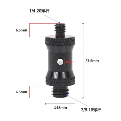 Reinforced Camera Screw Adapter - 1/4 to 3/8 Inch Male Female Thread Converter for Tripod Monopod Ball Head Light Bike Mount