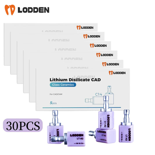 30PCS Lodden Lithium Disilicate C14 Dental Ceramic Blocks – Glass-Matrix Chairside Restoration Materials