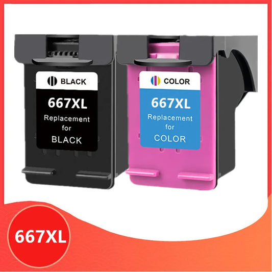 Remanufactured HP 667 / 667XL Ink Cartridge Replacement – Compatible Ink for HP DeskJet Ink Advantage 1275, 2374, 2375, 2376, 2775 & 2776 Printers