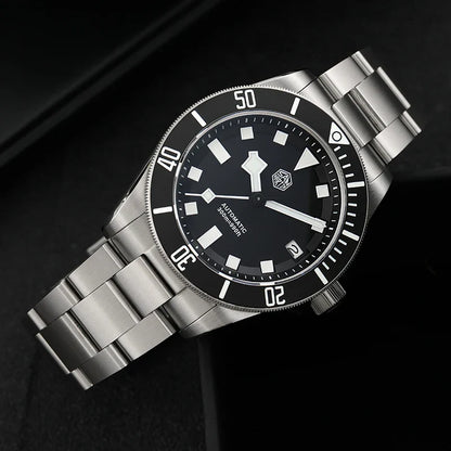 San Martin SN0121T Titanium Diving Watch – NH35 Automatic Movement, Grade 2 Titanium, 120-Click Bezel, 300M Waterproof Wristwatch