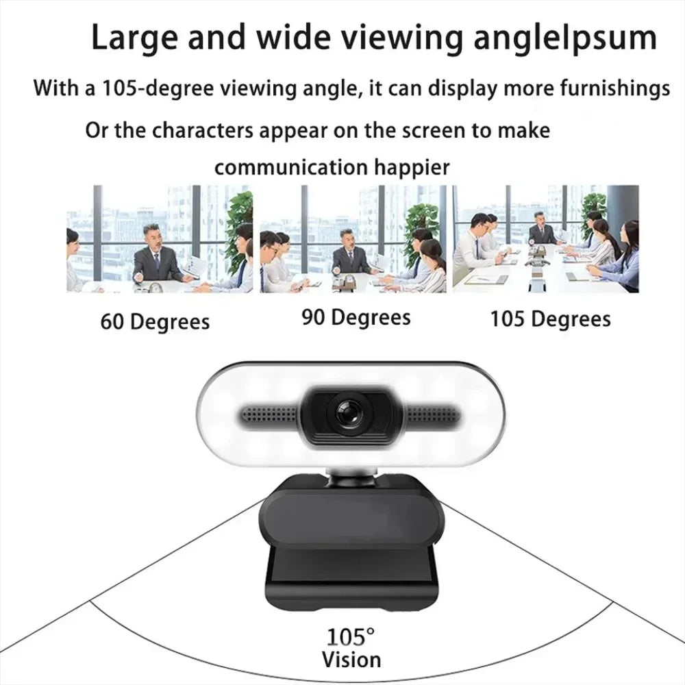 Portable Full HD Webcam | 1080P/2K/4K Auto Focus with Microphone for PC, Laptop & Live Streaming