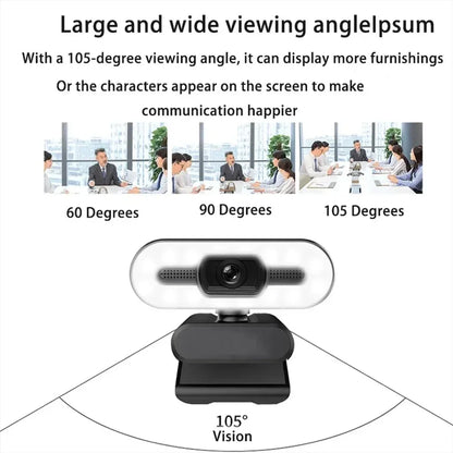 Portable Full HD Webcam | 1080P/2K/4K Auto Focus with Microphone for PC, Laptop & Live Streaming