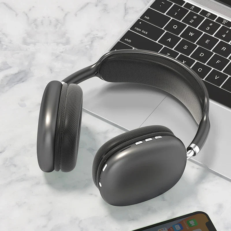 P9 Wireless Bluetooth Headphones with Mic - Noise Cancelling Headsets, Stereo Sound Earphones for Sports Gaming, Supports TF