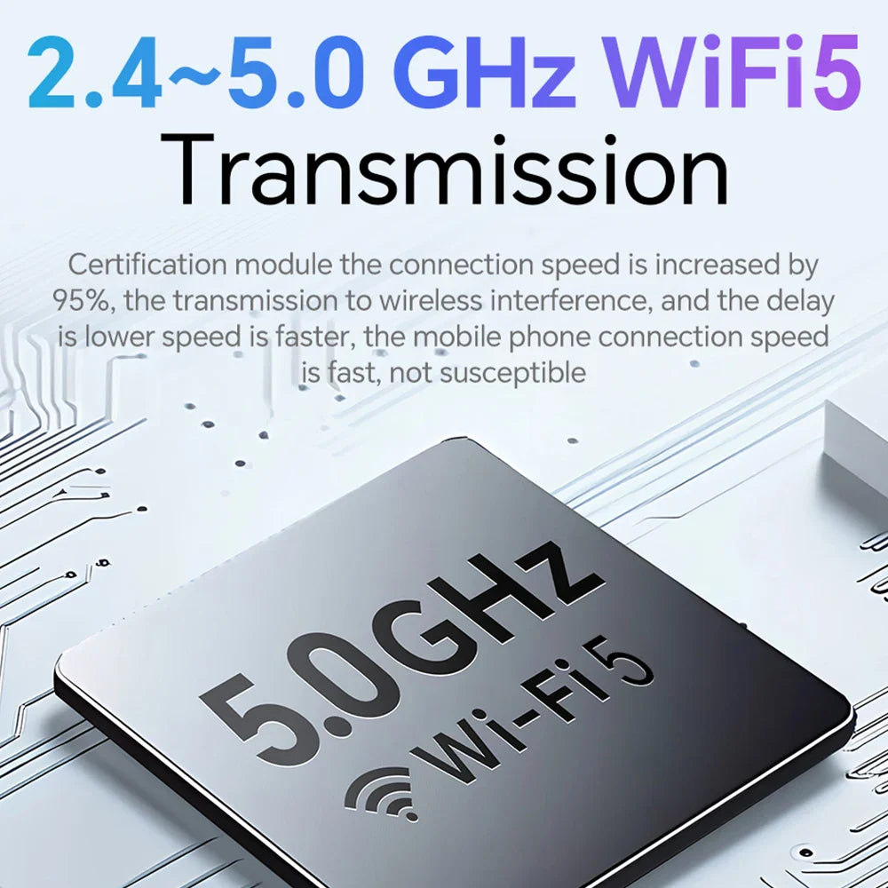 NEW Wireless Mini Box 2-in-1 Adapter for CarPlay and Android Auto - Smart Plug and Play Dongle with Bluetooth and WiFi Fast Connect