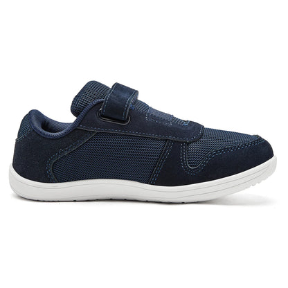 HOBIBEAR Kids Wide Toe Barefoot Shoes – Minimalist Hook & Loop Sneakers, Lightweight Artificial Leather Mesh for Little & Big Kids