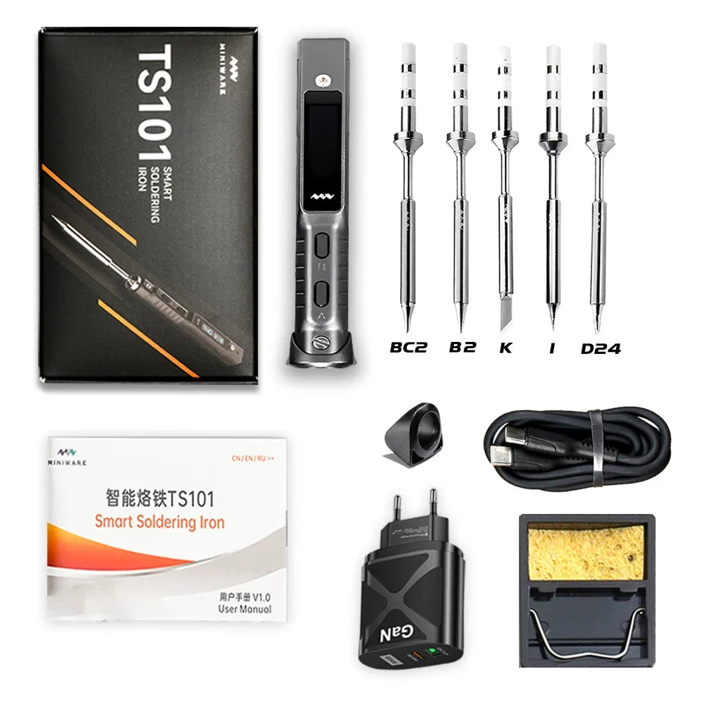 TS101 90W Mini USB Soldering Iron - Digital Adjustable Temperature Electric Solder Station with PD Charger Support