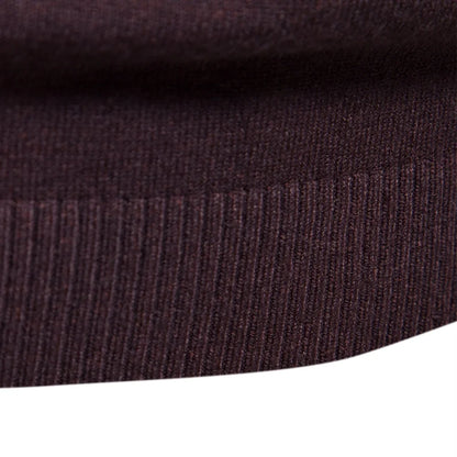 Men's Winter Turtleneck Sweater - Solid Color Warm Slim Fit High Neck Long Sleeve Casual Pullover Top