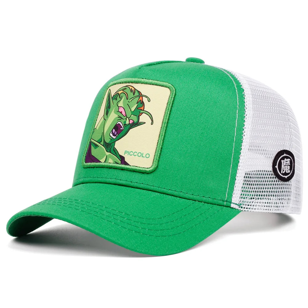 Dragon Ball Son Goku Embroidered Cap - Adjustable Hip Hop Trucker Mesh Sun Visor Hat for Men & Travel