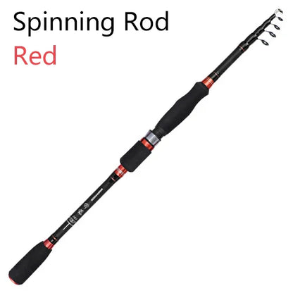 HLUR Carbon Fiber Telescopic Fishing Rod – 5–7 Section Portable Spinning & Casting Travel Pole 1.8M–2.7M