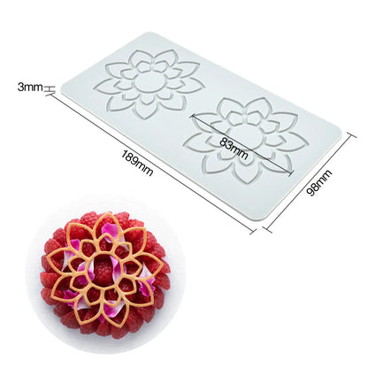 Various Leaves & Geometric Flower Silicone Cake Lace Mold — Cake Decorating Border Tool for Baking