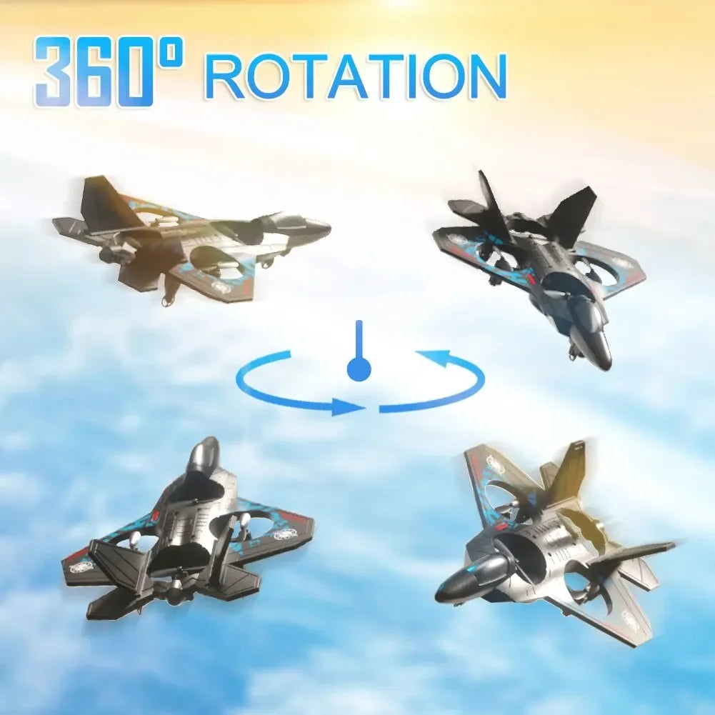 2.4G RC Fighter Plane - Gravity-Sensing EPP Foam Glider with Lights for Boys