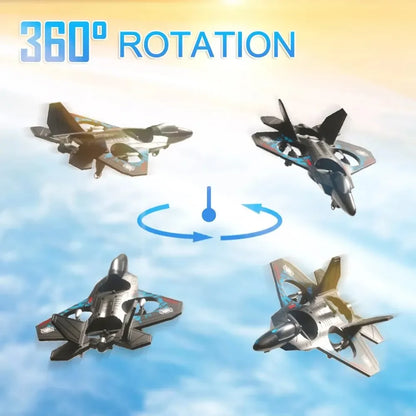 2.4G RC Fighter Plane - Gravity-Sensing EPP Foam Glider with Lights for Boys