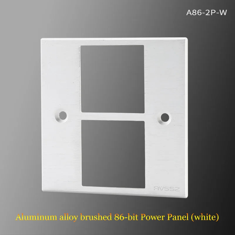 86 Panel Power Box Module - D Type 1/2/3/4 Hole Brushed Matte Blank Plate for XLR HDMI USB BNC VGA RJ45 Connections