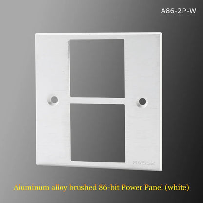 86 Panel Power Box Module - D Type 1/2/3/4 Hole Brushed Matte Blank Plate for XLR HDMI USB BNC VGA RJ45 Connections